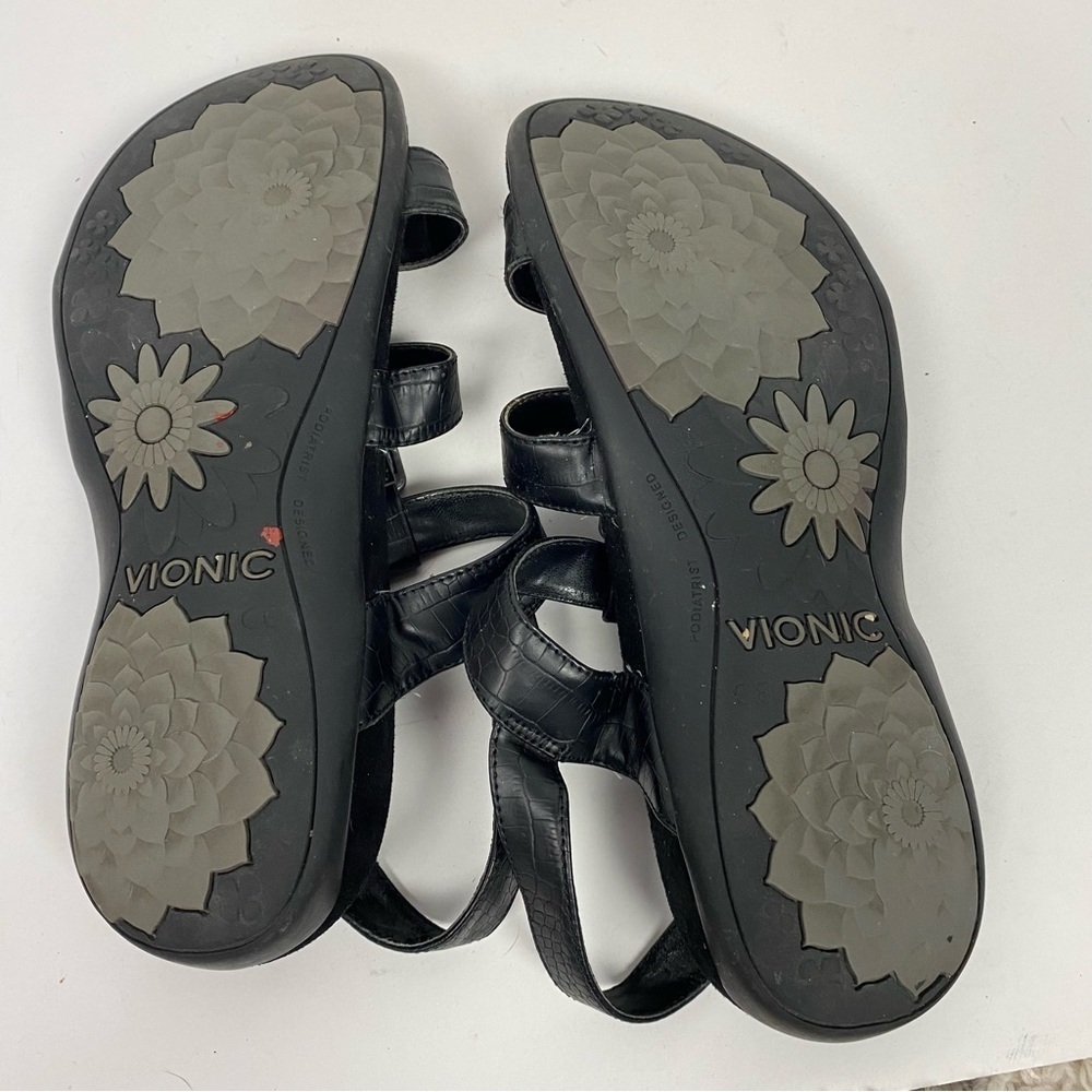Vionic black open toe sandals minimalist comfort - Picture 3 of 4